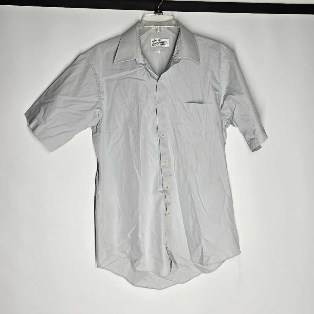Vintage Sears Green and Blue Dress Shirt